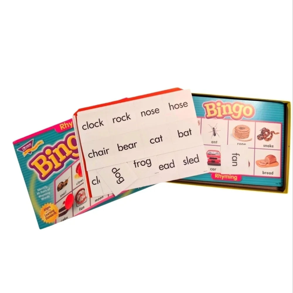 Trend Enterprises Rhyming Bingo Game Red and Green Age 4+